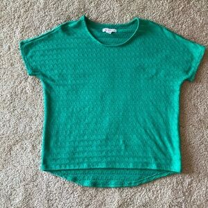 Coldwater Creek Cap Sleeves Emerald Knit Top-M